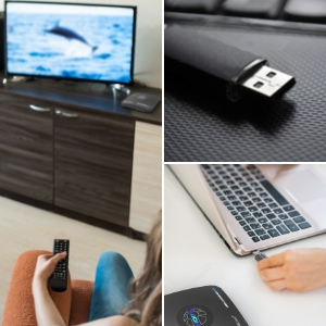 Save video on USB flash drive or storage device