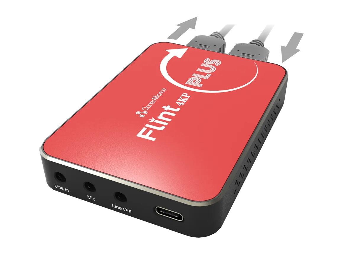 ClonerAlliance Flint LXT, Super Portable UVC HDMI Video Capture Device.  Capture 1080p 60fps Video from Gaming Console, Camcorder, DSLR to